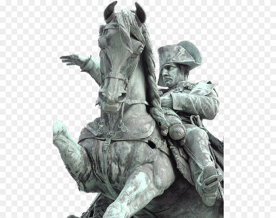 Napoleon A Cherbourg Bordercropped Transparent Napoleon Bonaparte Statue, Person, Art, Animal, Horse Png Image