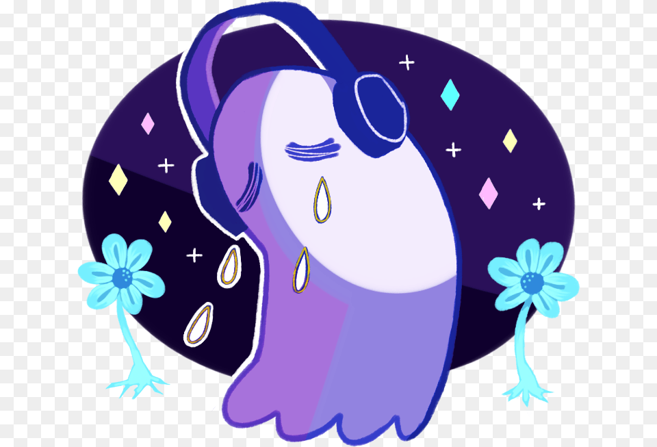 Napstablook Drawing Galaxy Frames Illustrations Images Blue Napstablook Transparent, Purple, Applique, Cartoon, Pattern Free Png