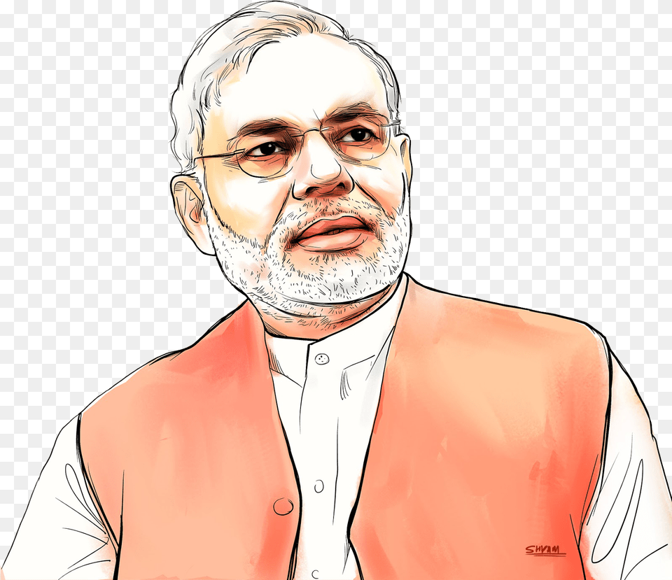 Narendra Modi Cartoon Sketch, Portrait, Head, Photography, Face Free Transparent Png