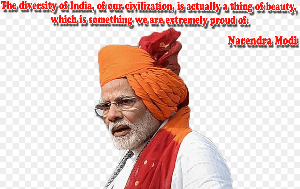 Narendra Modi Quotes Background Full Narendra Modi, Turban, Clothing, Person, Man Png