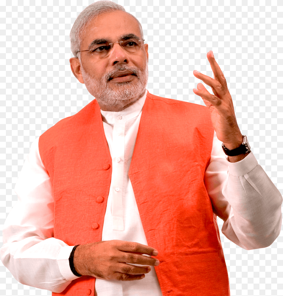 Narendra Modi Speaking Narendra Modi, Vest, Shirt, Finger, Person Free Png Download
