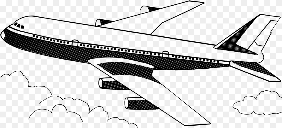 Narrow Body Aircraftshoeairplane Airplane Black And White Clip Art, Gray Free Png Download