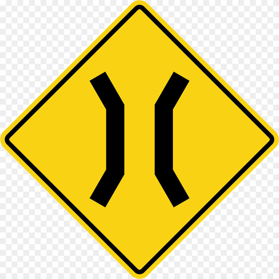 Narrow Bridge Ahead Sign In Ontario Clipart, Road Sign, Symbol Free Png