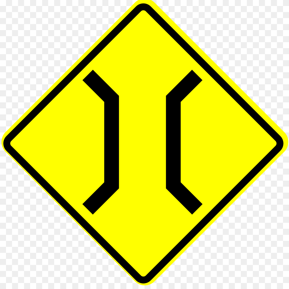 Narrow Bridge Ahead Sign In Panama Clipart, Road Sign, Symbol Png