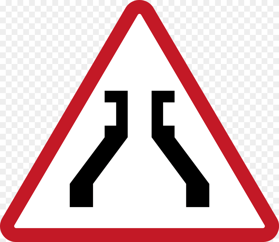 Narrow Bridge Ahead Sign In Philippines Clipart, Symbol, Road Sign Png Image
