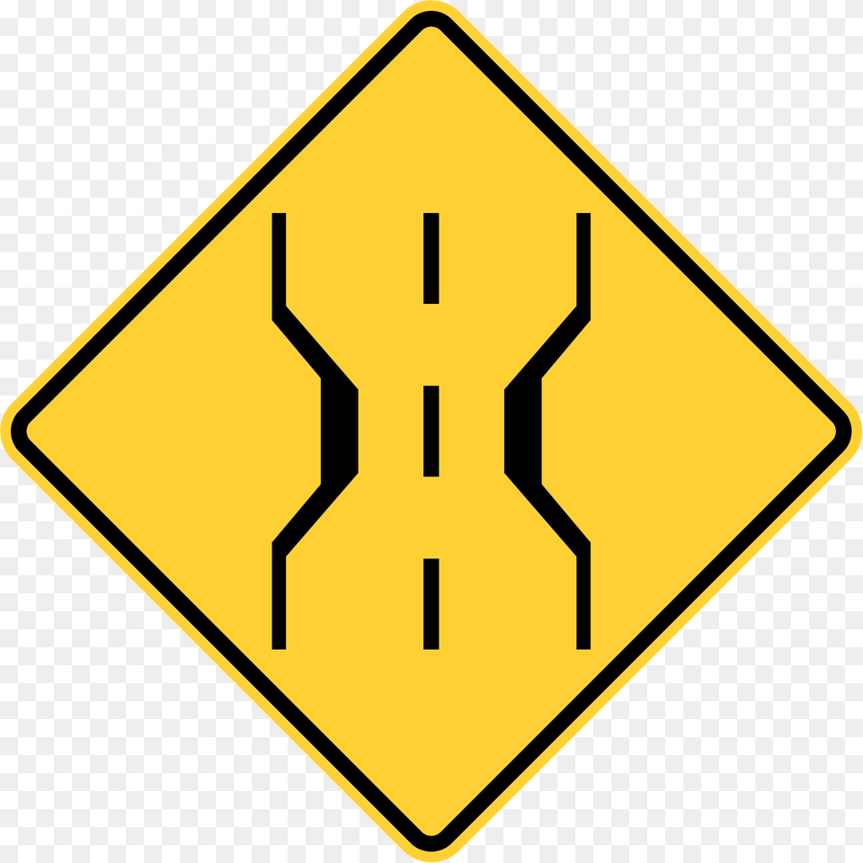 Narrow Bridge Ahead Sign In United States Clipart, Symbol, Road Sign Png
