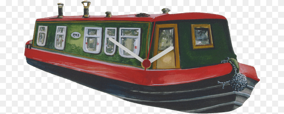 Narrowboat Clock, Barge, Boat, Transportation, Vehicle Png Image
