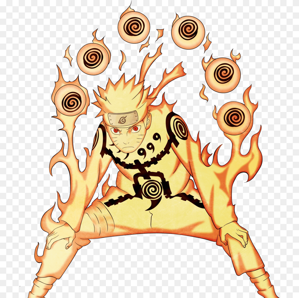 Naruto Akra Mode Clipart Nine Tails Chakra Mode Naruto, Person, Flame, Fire, Art Free Png Download