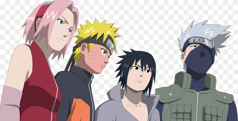 Naruto And Sakura And Sasuke And Kakashi Team Kakashi, Adult, Publication, Person, Female Png