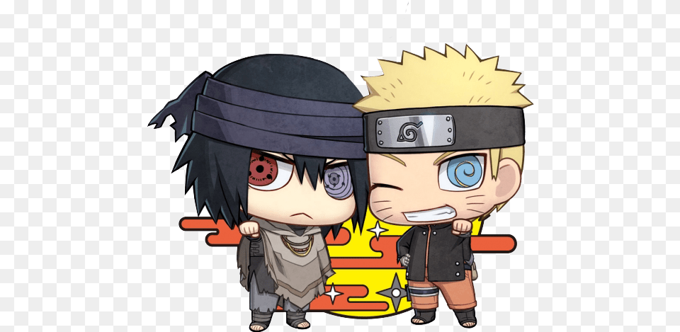 Naruto And Sasuke Chibi, Book, Comics, Publication, Anime Png Image