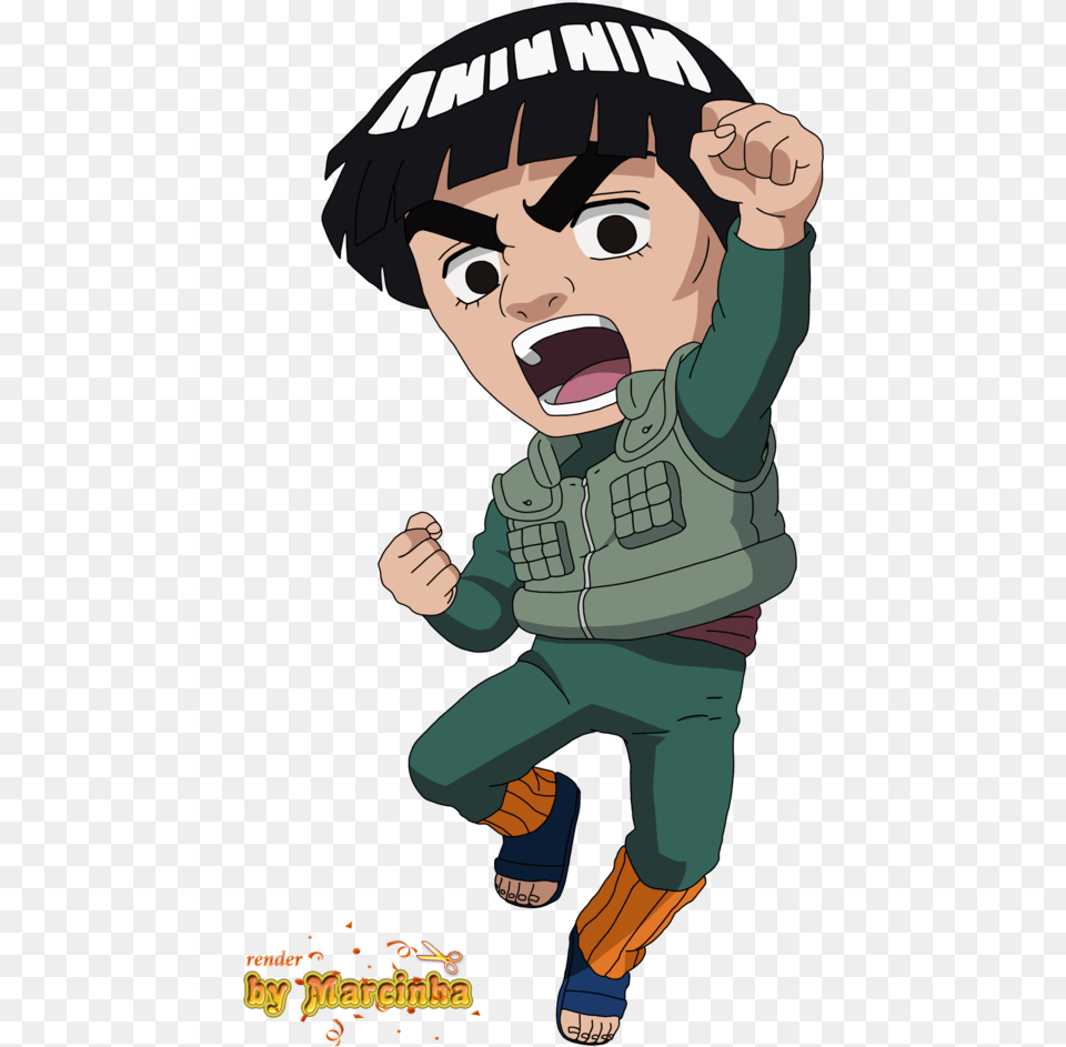 Naruto Chibi Might Guy, Book, Comics, Publication, Baby Free Transparent Png