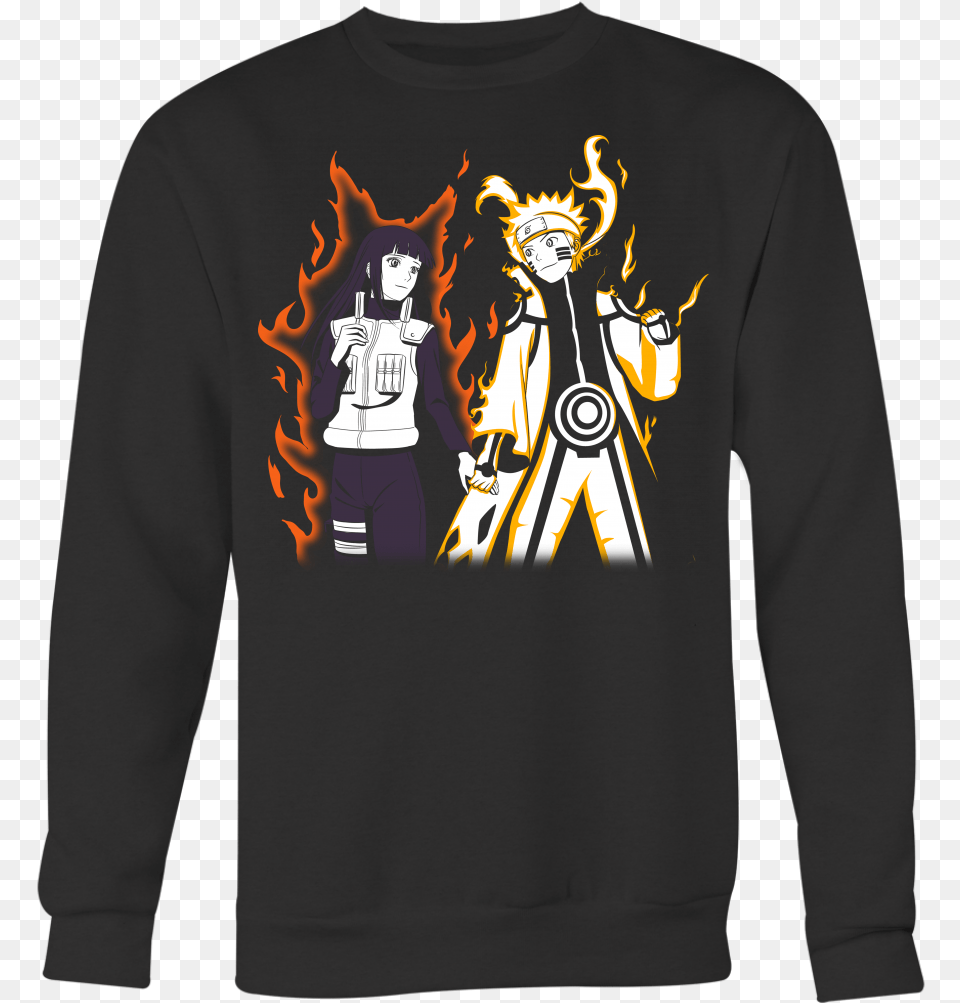 Naruto Hinata Shirt Uzumaki Hyuga Couple Naruto Hinata Shirt, Long Sleeve, Clothing, Sweatshirt, Sweater Png Image