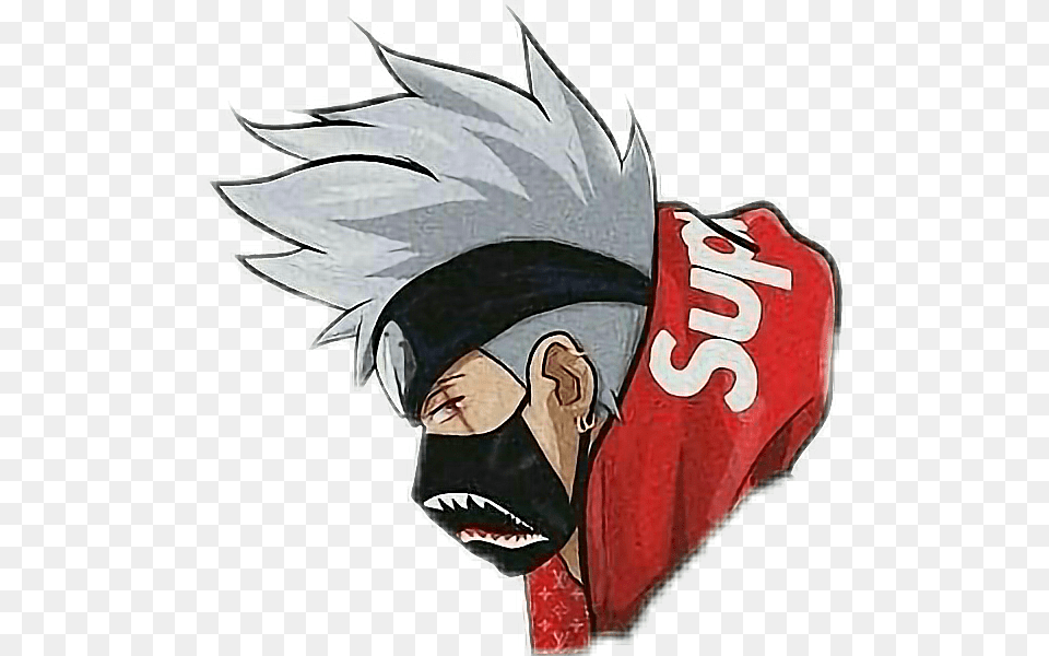 Naruto Kakashi Sticker Kakashi Hype, Book, Comics, Publication, Adult Free Transparent Png