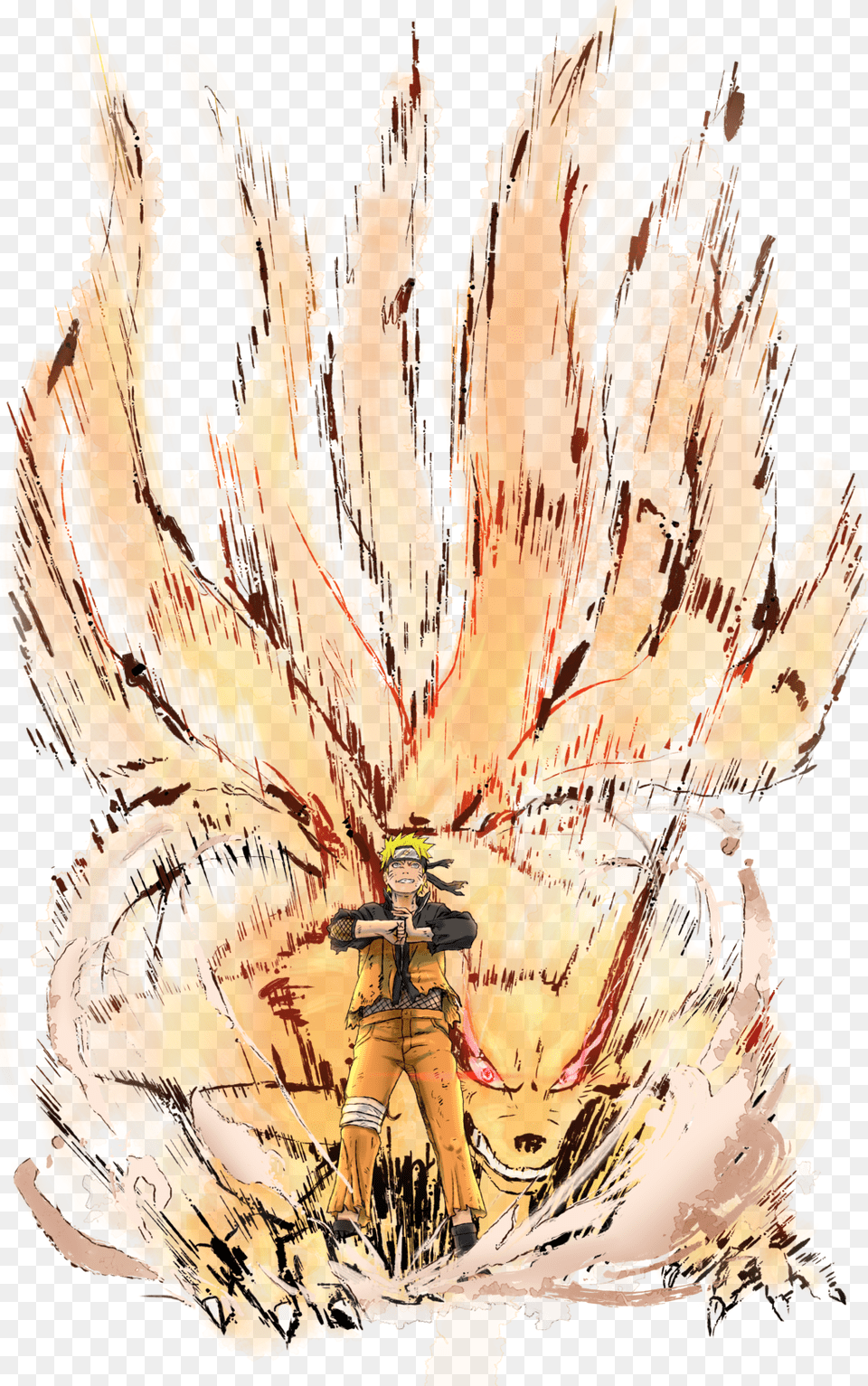 Naruto Kyubi By Sersorroza Naruto Kyubi Fan Art, Adult, Female, Fire, Flame Free Png