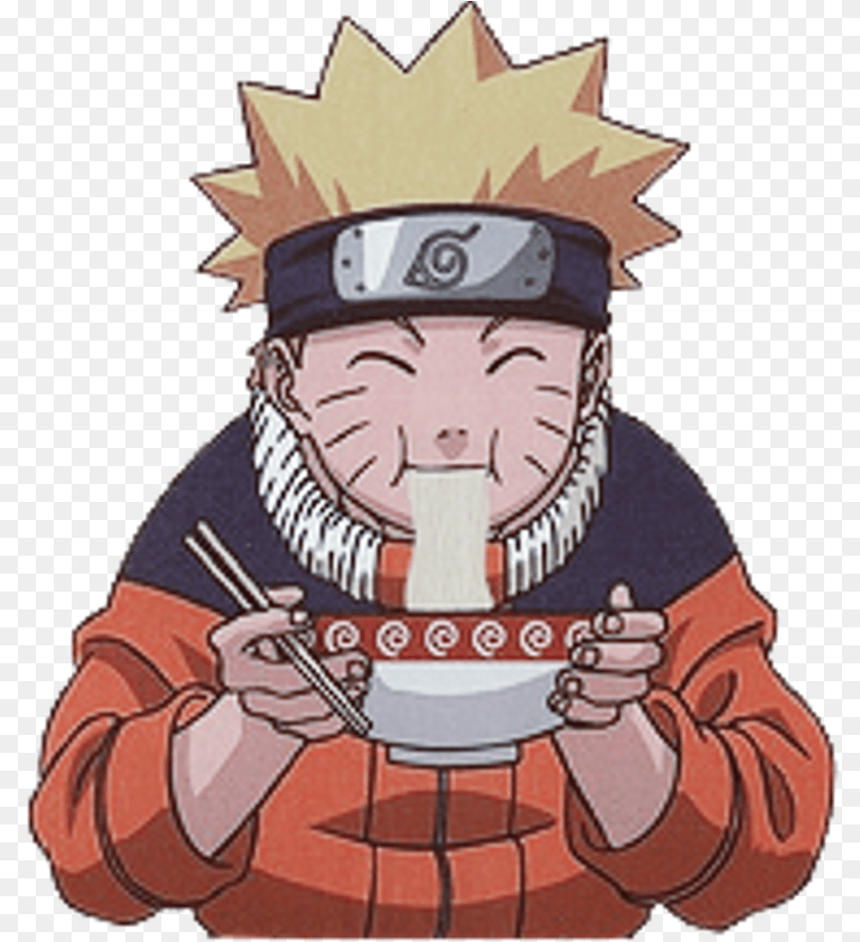 Naruto Narutouzumaki Ramen Anime Freetoedit Naruto Eating Ramen, Baby, Person, Meal, Food Free Png