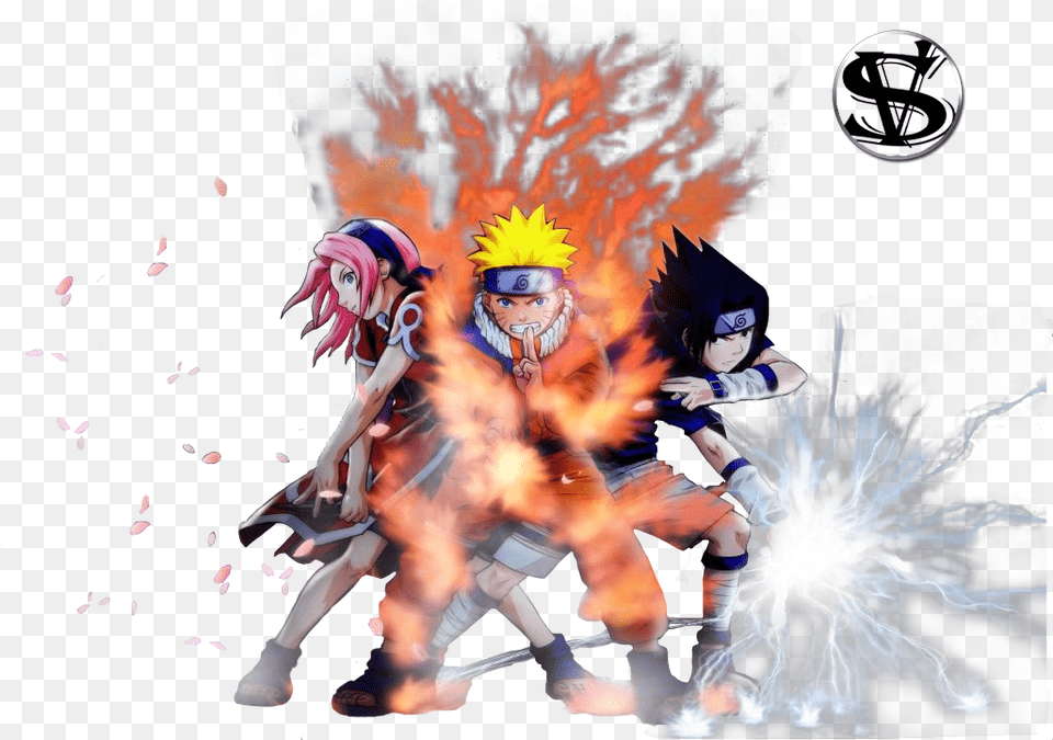 Naruto Sasuke Sakura Anime Manga Art 24x18 Print Poster, Book, Comics, Publication, Person Free Png