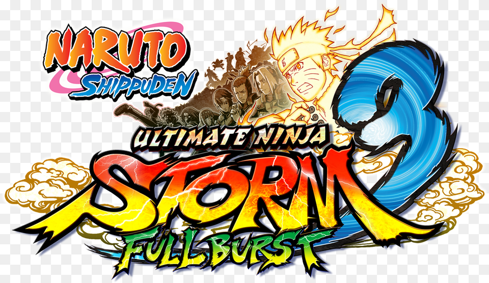 Naruto Ultimate Ninja Storm 3 Full Burst Logo, Book, Comics, Publication, Face Png