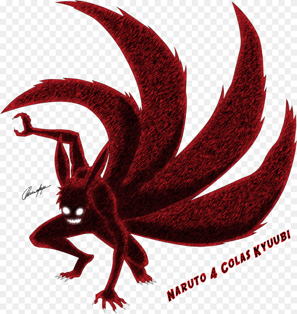 Naruto Zorro De 4 Colas, Dragon, Animal, Bird Free Png Download