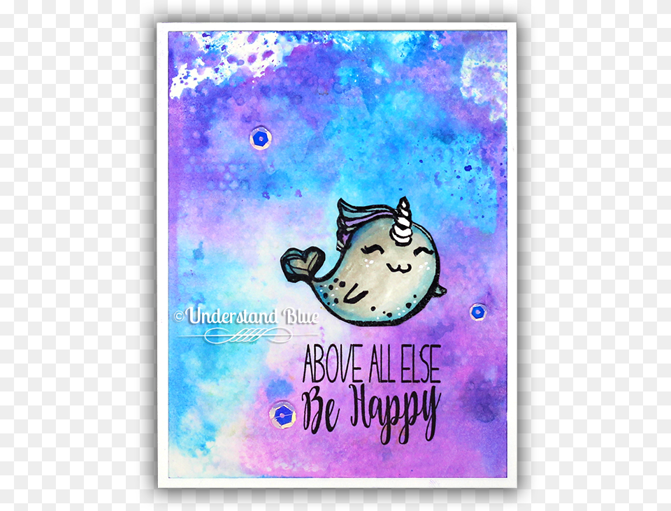 Narwhal Card By Understand Blue Greeting Card, Greeting Card, Envelope, Mail, Purple Png Image