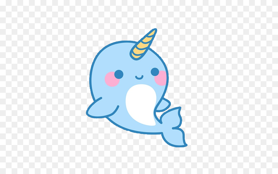 Narwhal Cute Tumblr Aesthetic Sticker Freetoedit Freeto, Animal, Mammal, Sea Life, Whale Free Transparent Png