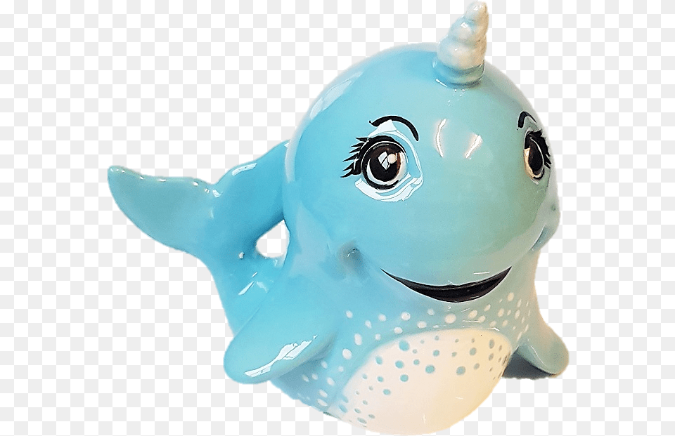 Narwhal Money Bank Painted Narwhal Pottery, Animal, Mammal, Pig, Piggy Bank Png