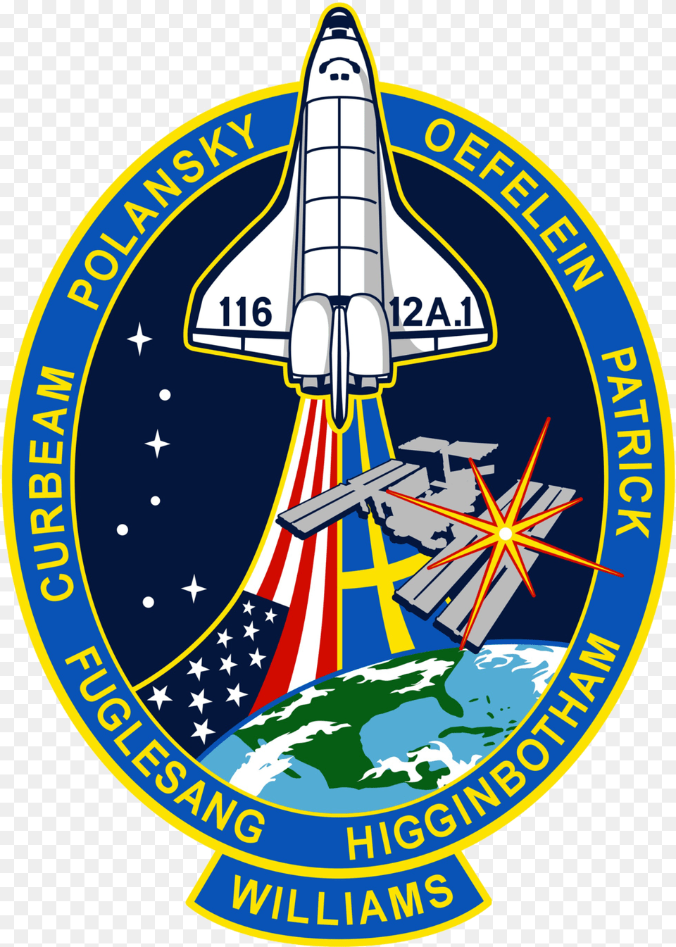 Nasa Symbol Printable Sts 116 Space Mission, Emblem, Logo, Aircraft, Transportation Free Png Download