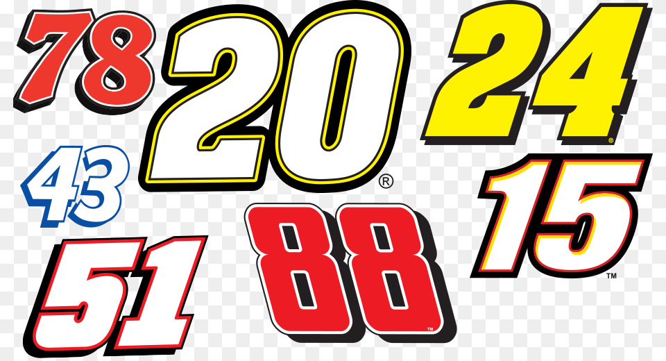 Nascar Fonts Group With Items, Number, Scoreboard, Symbol, Text Free Png