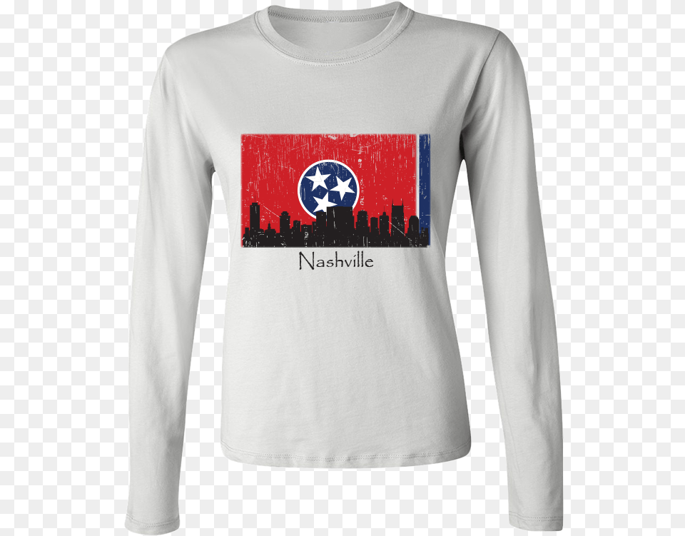 Nashville Skyline Women S Long Sleeve T Shirt Long Sleeved T Shirt, Clothing, Long Sleeve, T-shirt, Business Card Free Png Download