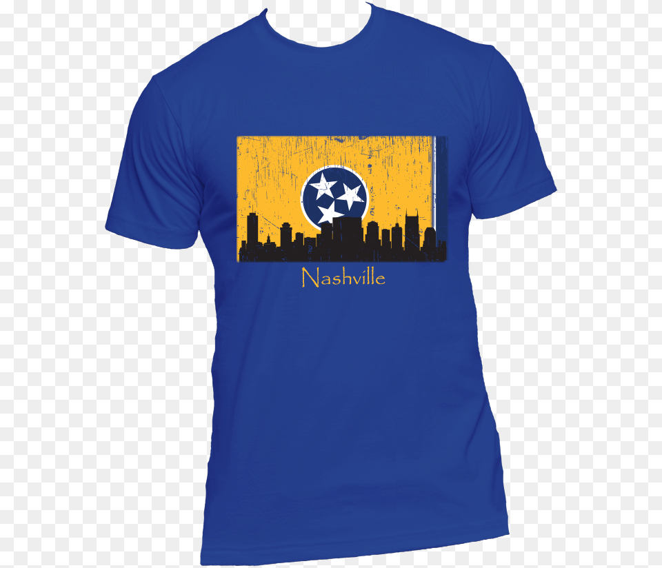 Nashville Skyline Yellow Men S Short Sleeve T Shirt Texas And Tennessee, Clothing, T-shirt Free Transparent Png