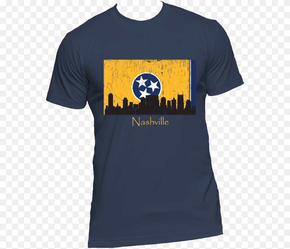 Nashville Skyline Yellow Men39s Short Sleeve T Shirt Flag Of Tennessee, Clothing, T-shirt Free Png Download