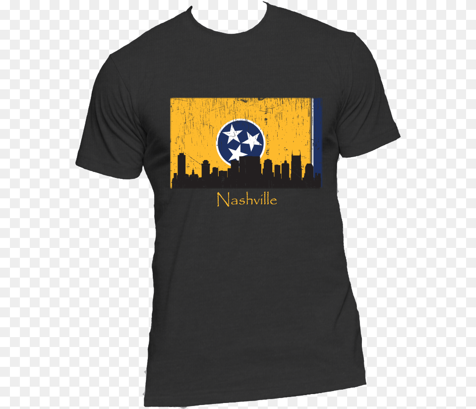 Nashville Skyline Yellow Men39s Short Sleeve T Shirt Logo Elements T Shirt, Clothing, T-shirt Free Png Download