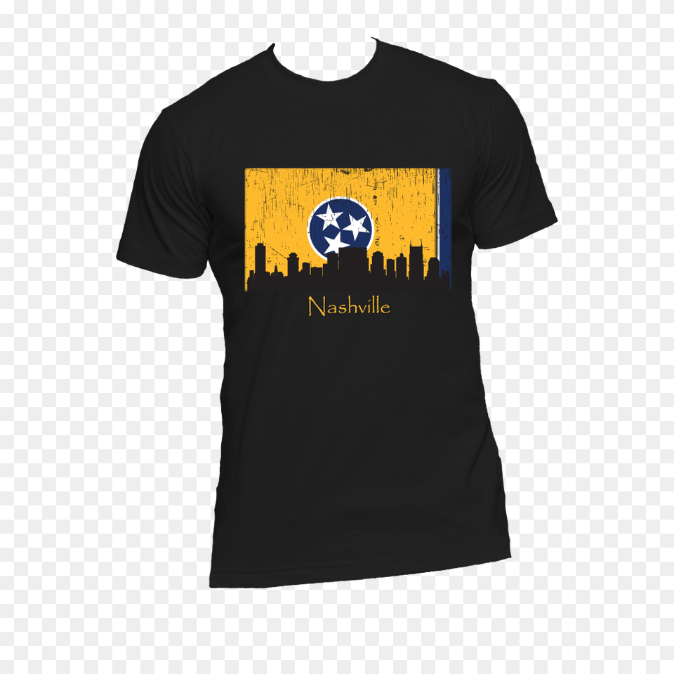 Nashville Skyline Yellow Mens Short Sleeve T Shirt, Clothing, T-shirt Free Png Download
