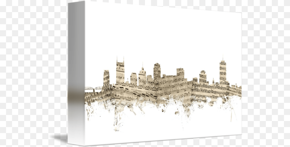 Nashville Tennessee Skyline Sheet Music Horizontal, Architecture, Building, Castle, Fortress Png