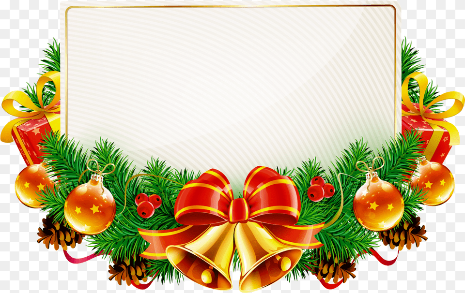 Natal Em Christmas Frame, Wreath Png