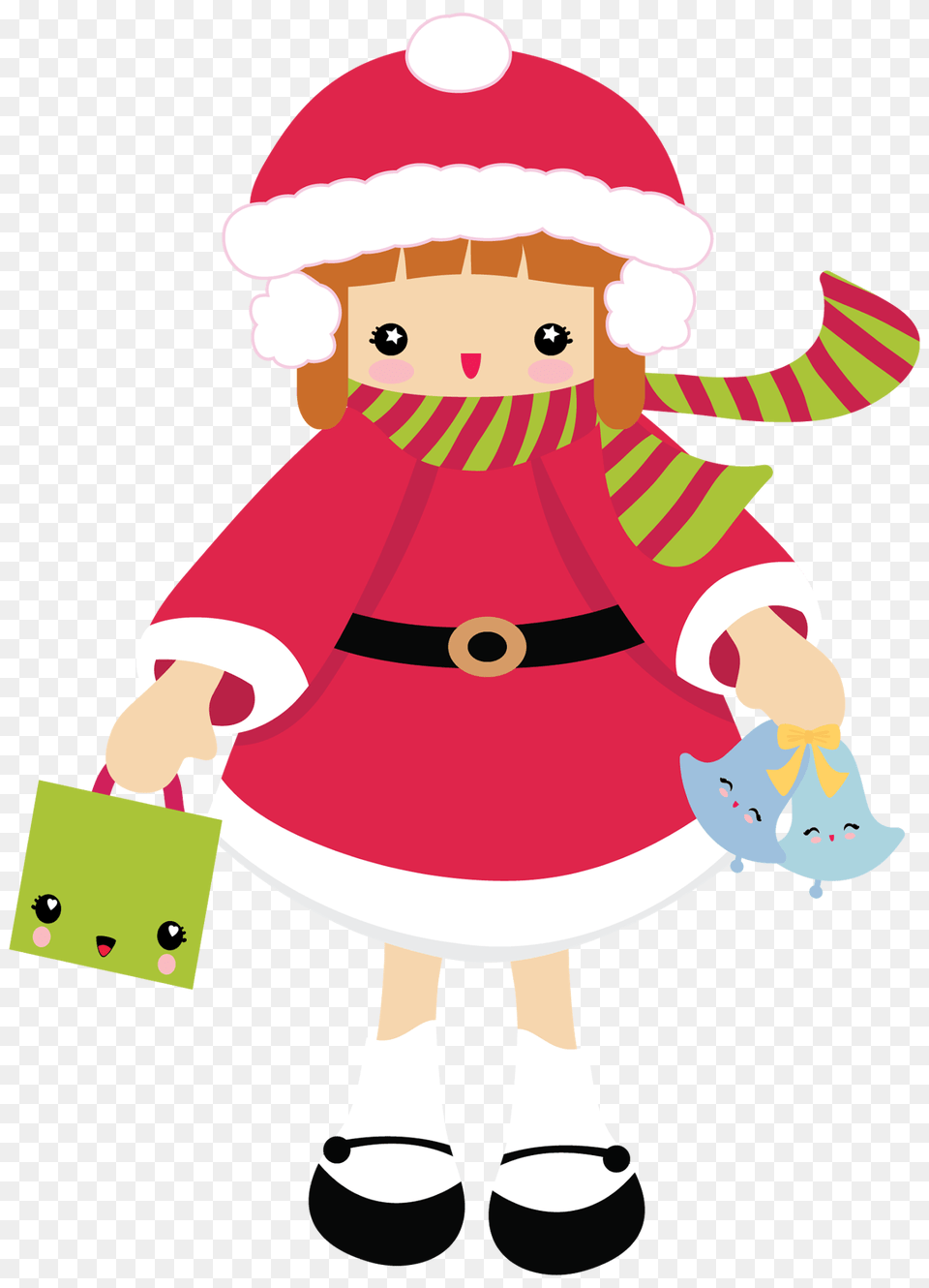 Natal Personagens Clips Clip Art Natal, Elf, Baby, Person, Bag Free Png Download