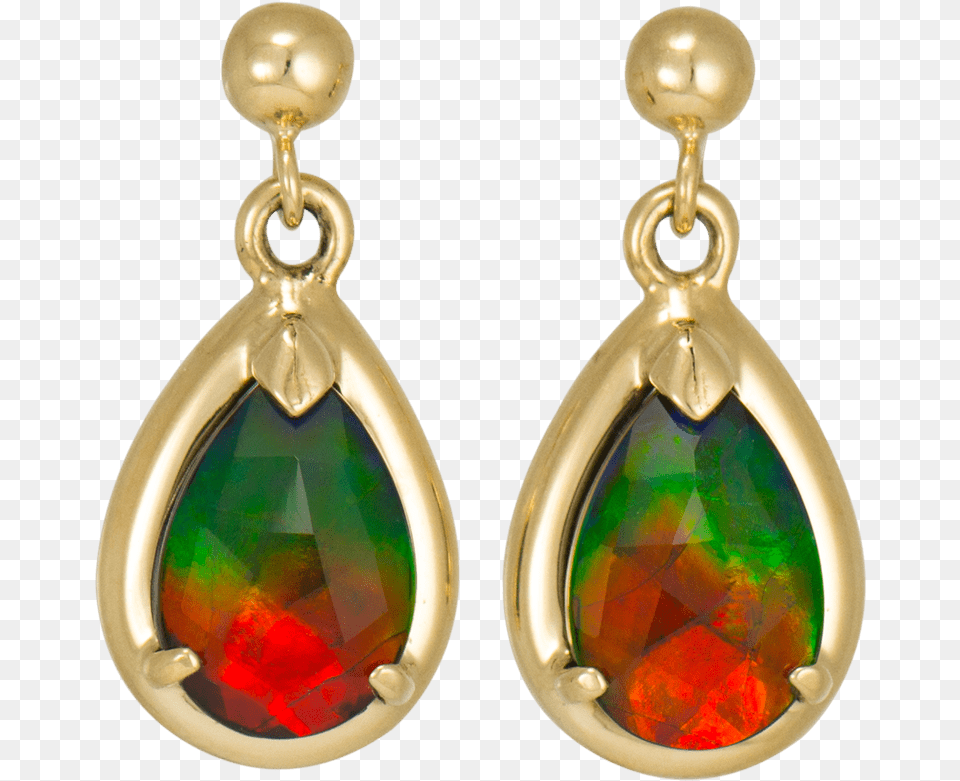 Natalia 14k Yellow Gold Earrings By Korite Ammolite Earrings, Accessories, Earring, Gemstone, Jewelry Png Image