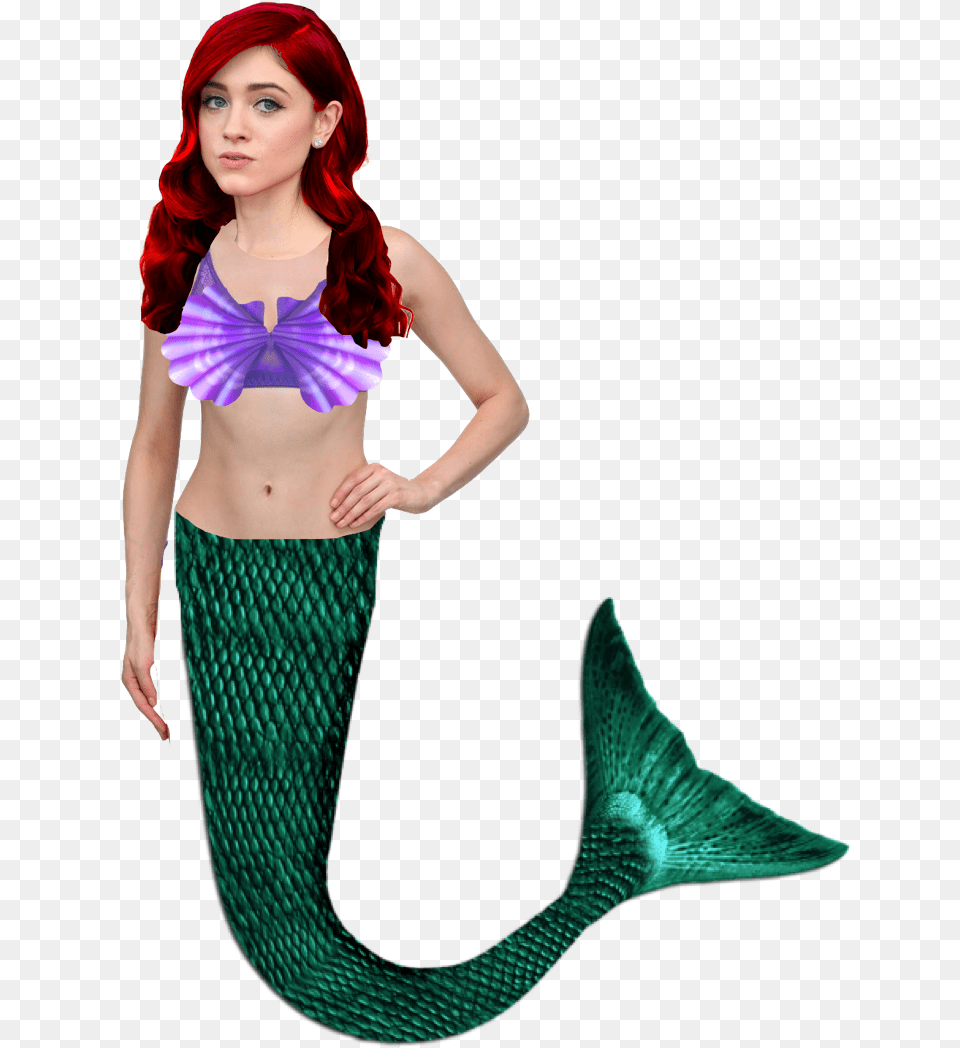 Natalia Dyer As Ariel Merman Tail, Clothing, Costume, Person, Adult Free Png Download