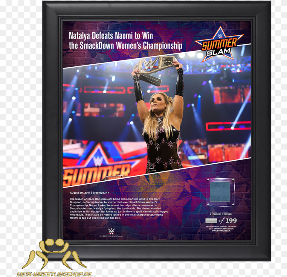 Natalya Summerslam 2017 15 X 17 Framed Plaque W Ring, Adult, Person, Female, Woman Free Png
