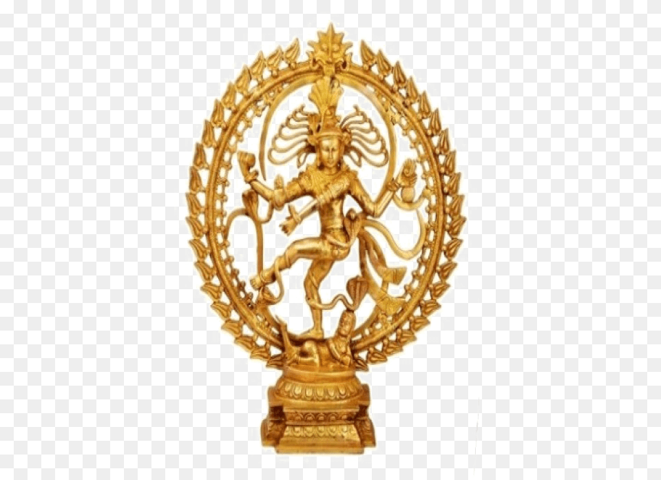 Nataraja Background Om Nataraja Brass Statue, Gold, Cross, Symbol, Emblem Png Image