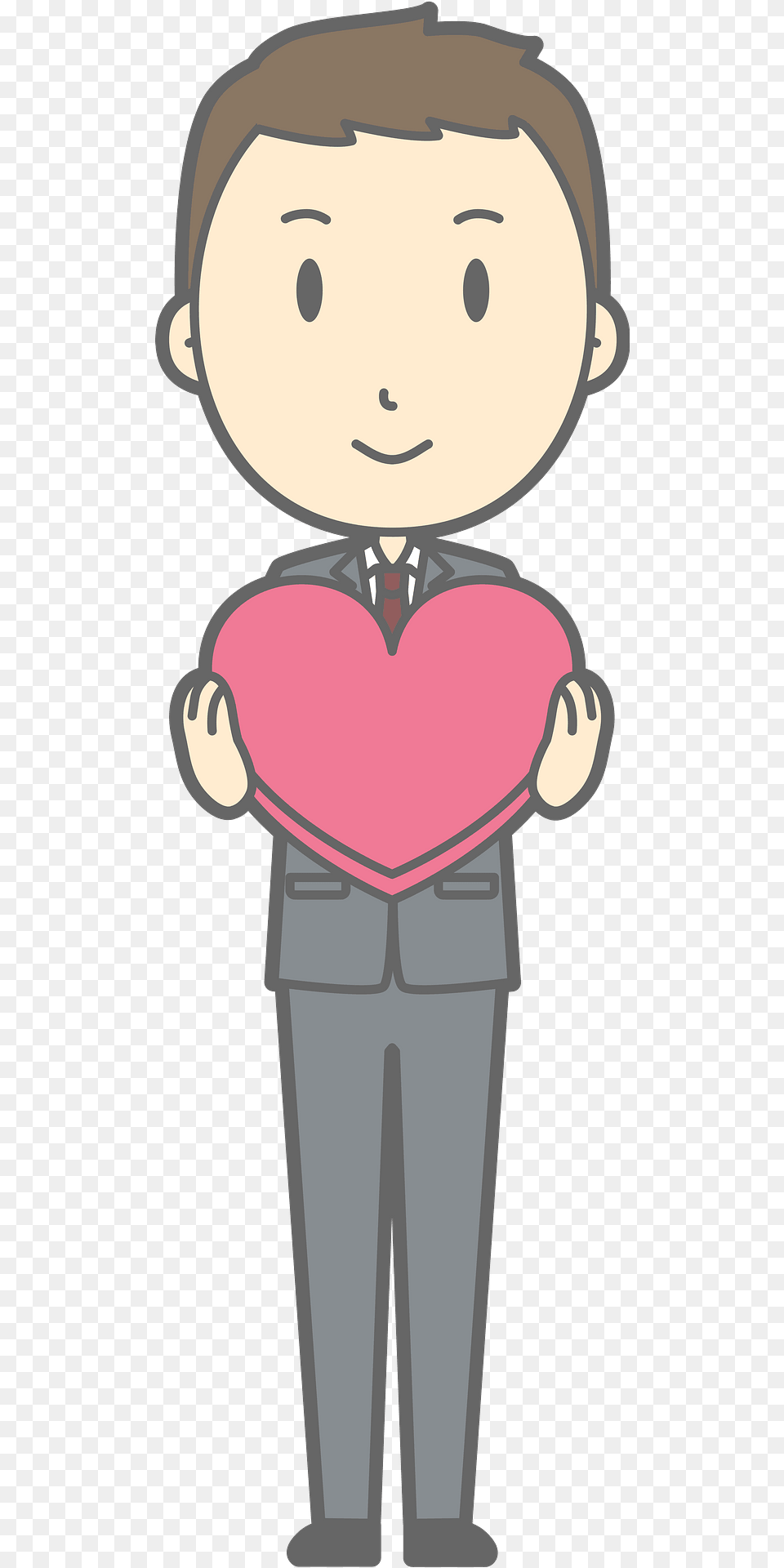 Nathan Businessman Is Holding A Red Heart Clipart, Person, Face, Head, Book Free Transparent Png