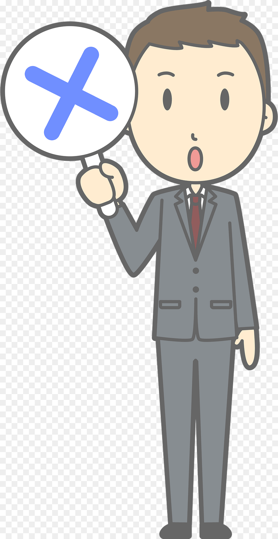 Nathan Businessman Is Holding An X Sign Clipart, Clothing, Formal Wear, Suit, Baby Free Transparent Png