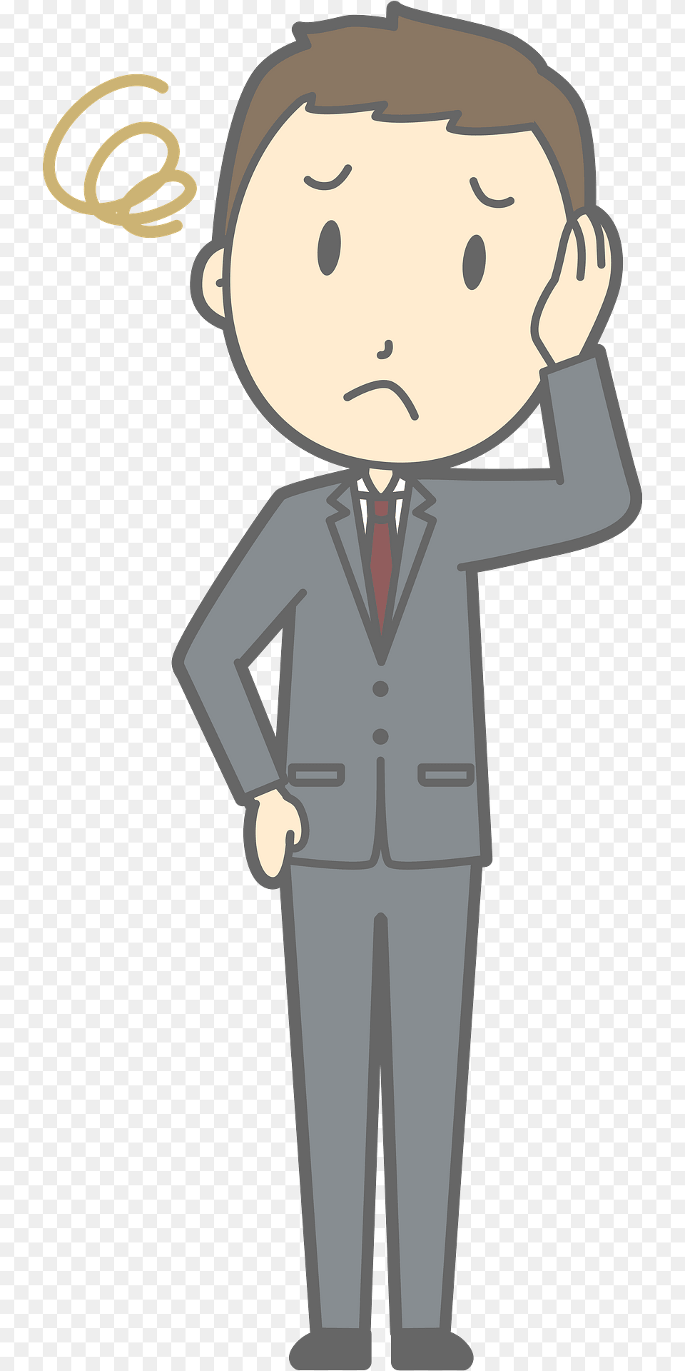 Nathan Businessman Is Troubled Clipart, Formal Wear, Suit, Clothing, Tuxedo Png Image