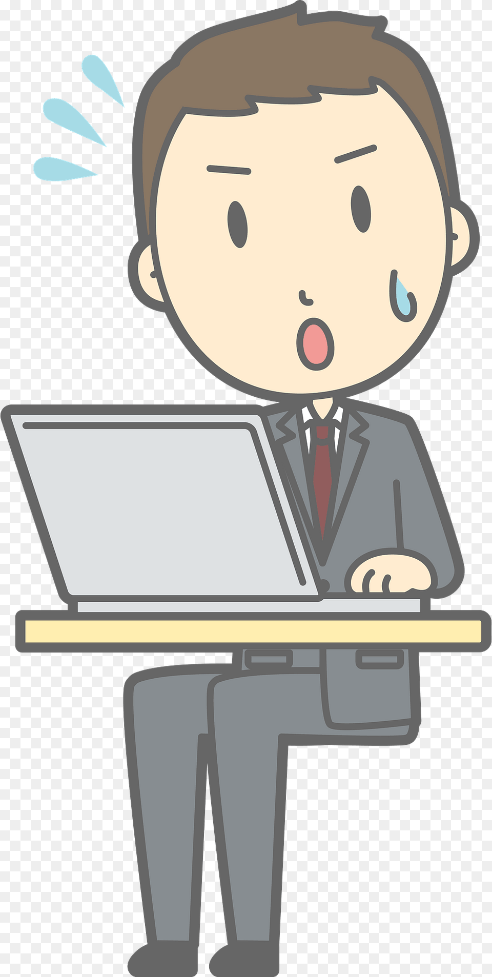 Nathan Businessman Is Working Clipart, Computer, Electronics, Pc, Laptop Png