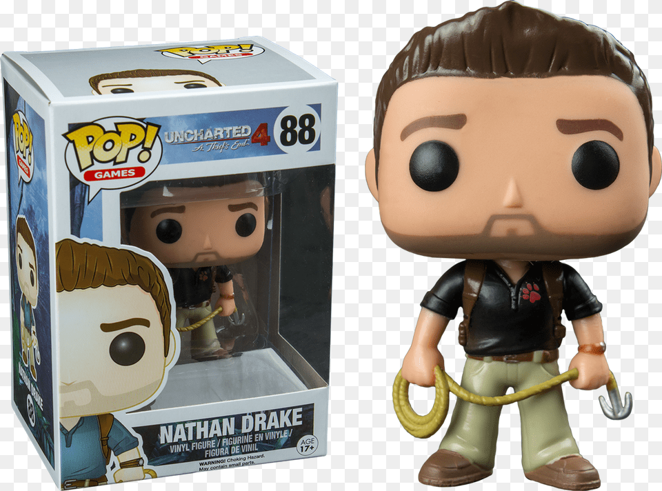 Nathan Drake Funko Pop, Figurine, Doll, Toy, Face Free Transparent Png