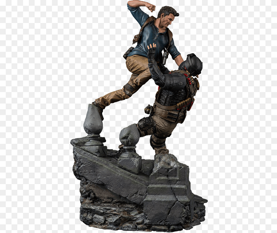 Nathan Drake Statue, Person, Adult, Man, Male Free Png