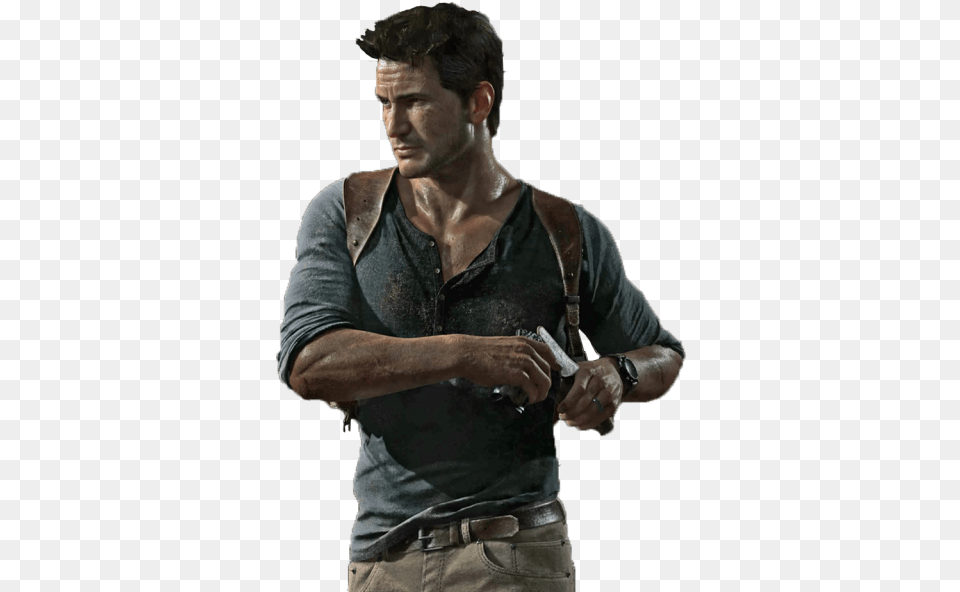 Nathan Drake Uncharted, Weapon, Firearm, Person, Man Free Png Download