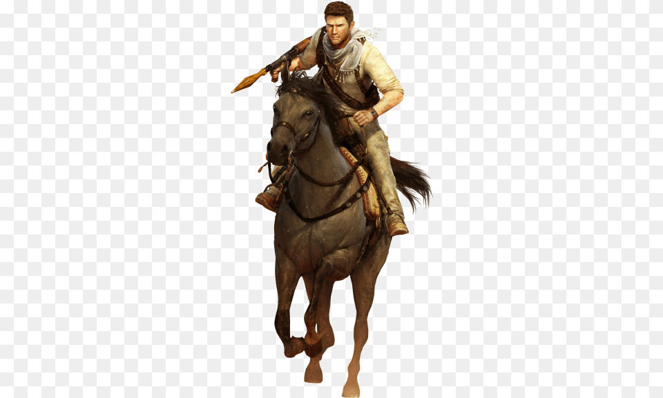 Nathan Drake Uncharted 4 Render Uncharted 3 Drake39s Deception, Animal, Equestrian, Horse, Mammal Free Transparent Png