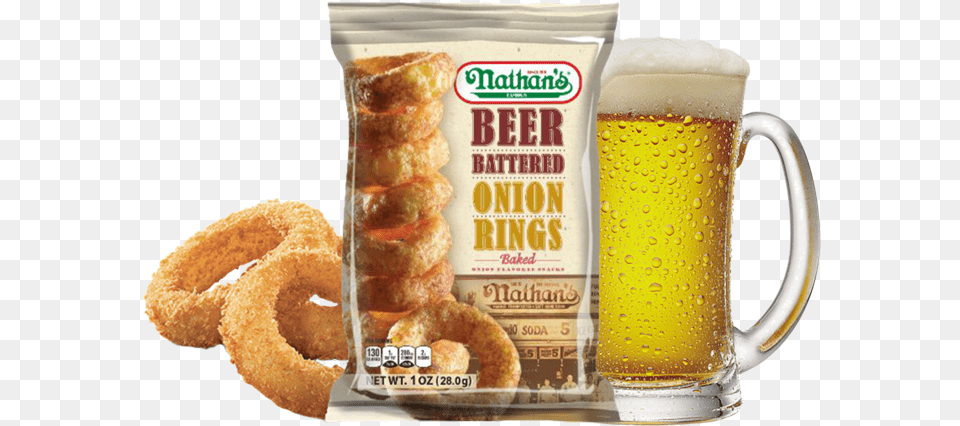 Nathan S Famous Products Nathan39s Beer Battered Onion Rings, Alcohol, Beverage, Cup, Glass Free Transparent Png