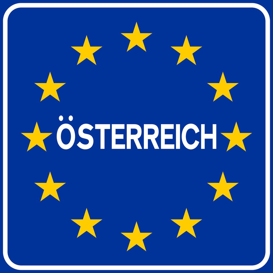 National Border Sign In Austria Clipart, Symbol, Star Symbol, Flag Free Transparent Png