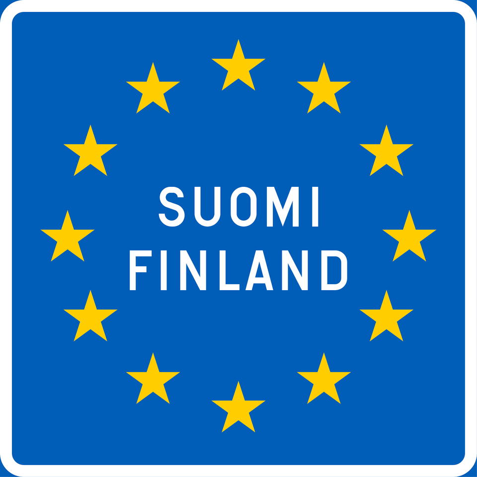 National Border Sign In Finland Clipart, Symbol, Star Symbol, Flag Free Png Download